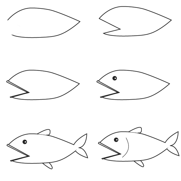 Featured image of post How To Draw A Fish In Water Step By Step - Draw another egg shape inside the.