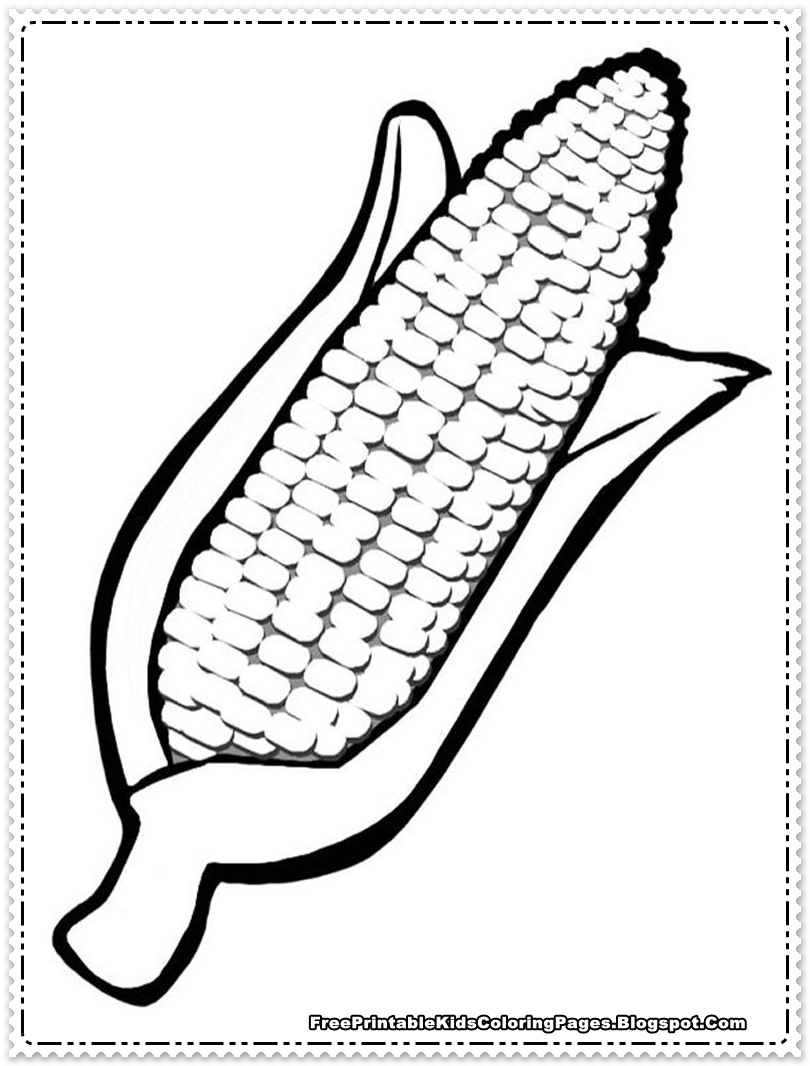 corn cartoon black and white - Clip Art Library