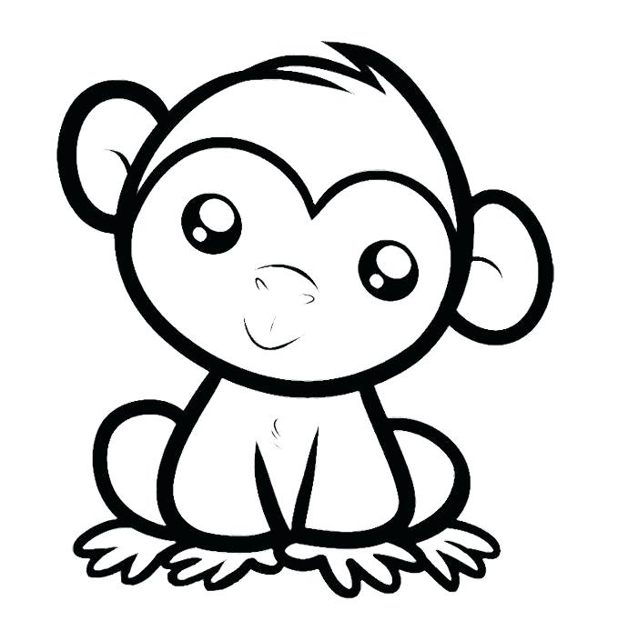 simple cute monkey drawing