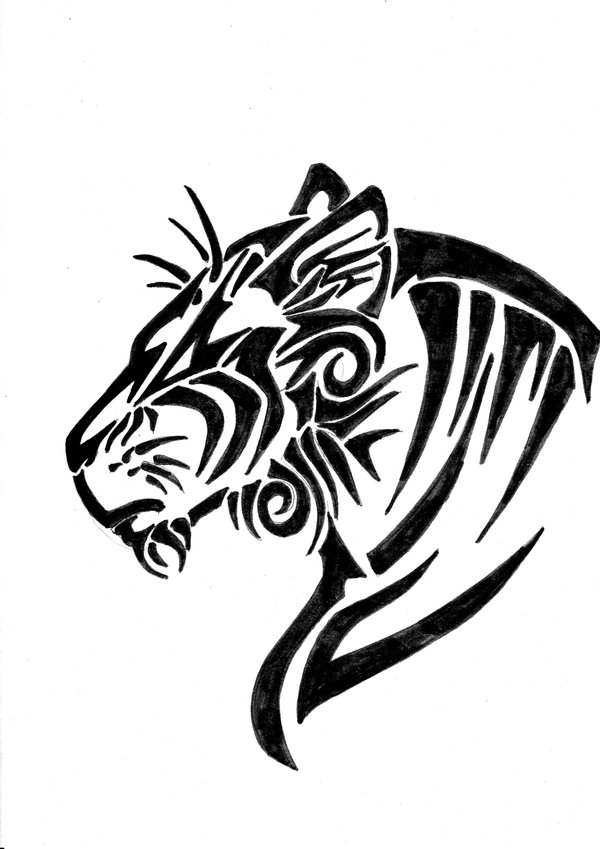 Flame Tiger Tribal Tattoo by Avestra on Clipart library