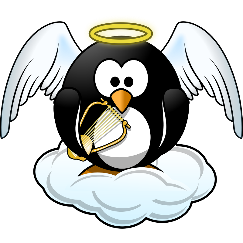 Clipart - Penguin in Heaven