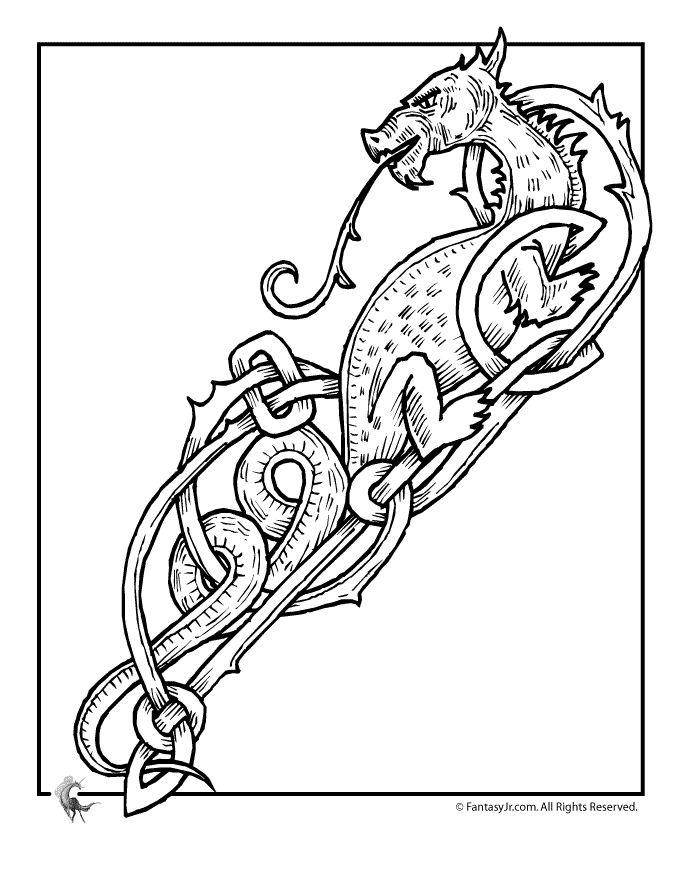 Celtic Dragon Coloring Pages | coloring! | Clipart library