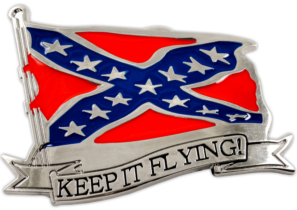 Confederate Keep It Flying Belt Buckle With FREE Belt