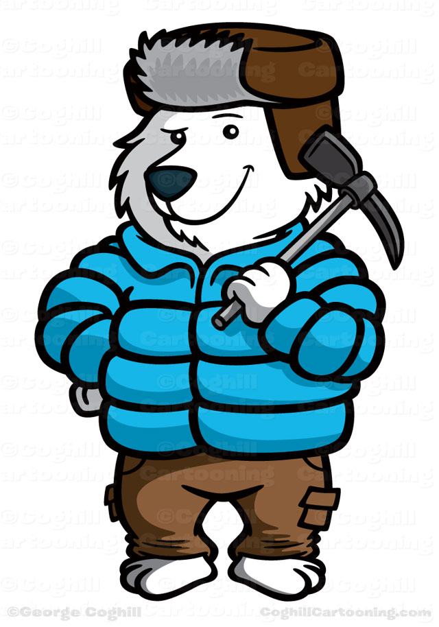 Polarthemes Mountain Climber Polar Bear Cartoon Character 