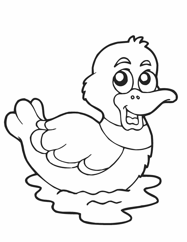 Spring Duck - Free Printable Coloring Pages