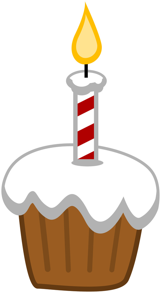 cartoon cupcake with candle - Clip Art Library