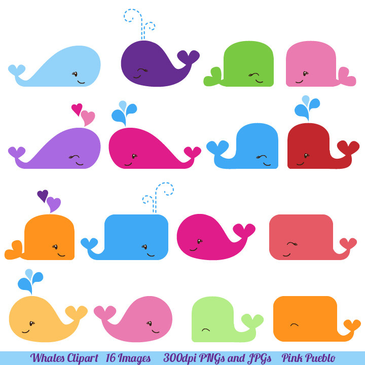Popular items for whale clip art 