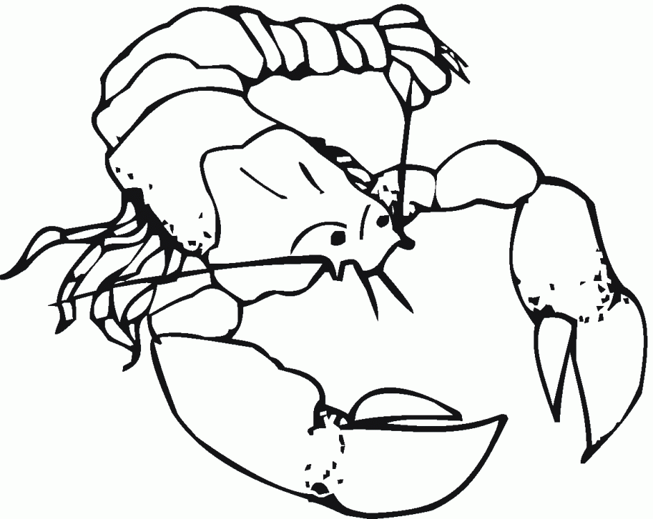 Cartoon Clipart Of A Black And White Walking Lobster Or Crawdad 