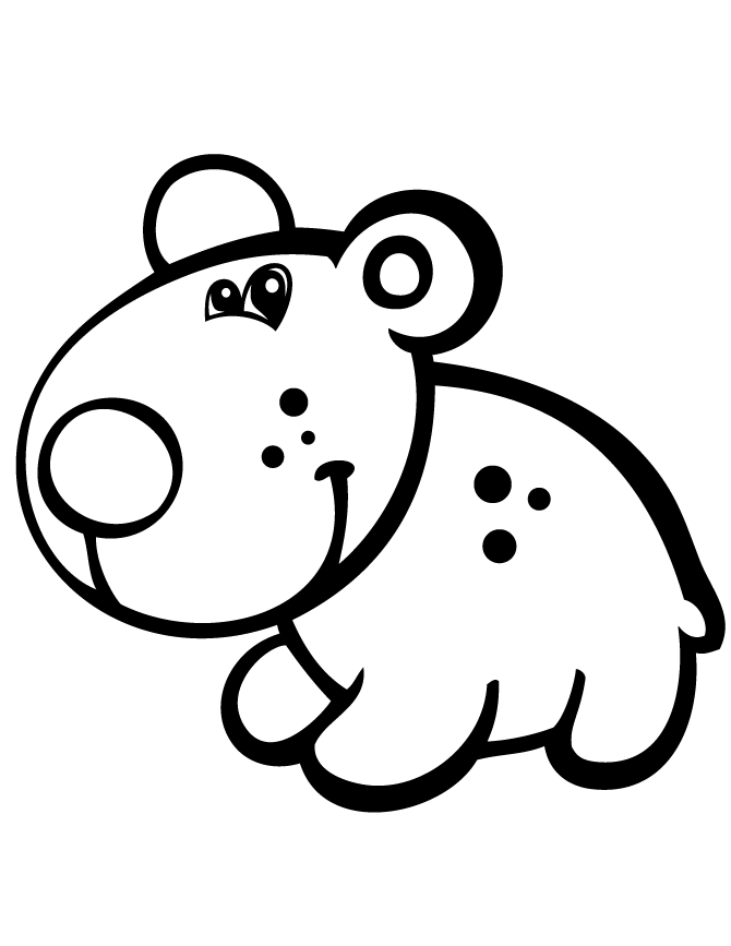 Cute Cartoon Bear Coloring Page | HM Coloring Pages