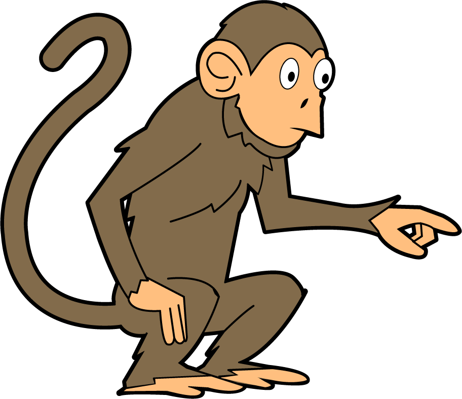 Free Clip-Art: Animals   Apes  Monkeys   Monkey Pointing 