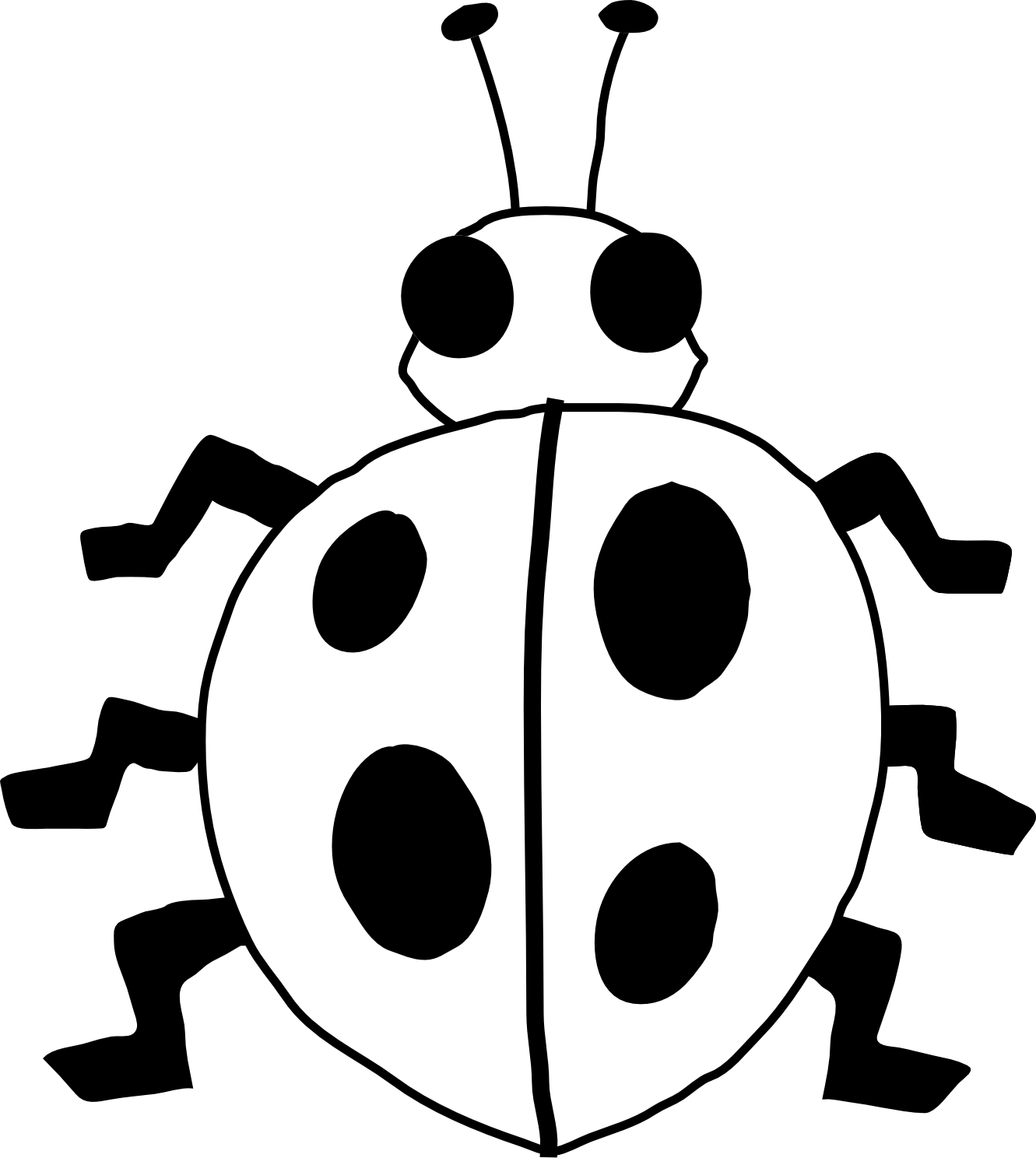 ladybug 21 black white line art flower scalable vector graphics 