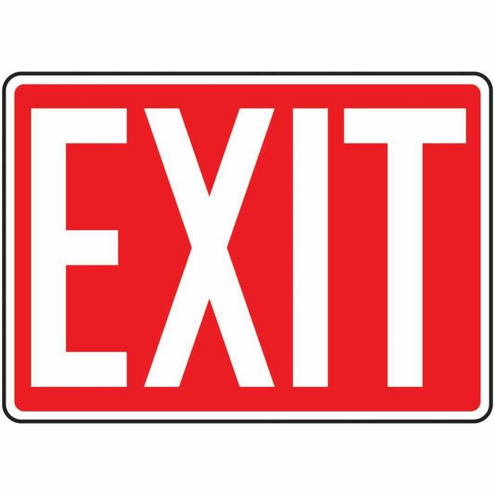 Safety Sign Exit white red 10 X 14 Adhesive Vinyl from Cole-