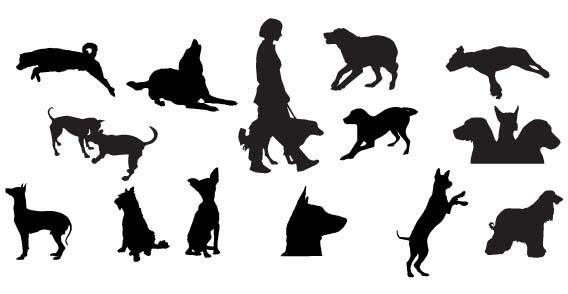 Download Dog silhouettes free vector Free