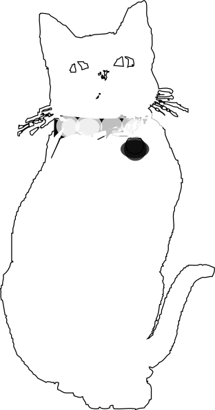 Cat Silhouette Whiskers Outline clip art - vector clip art online 