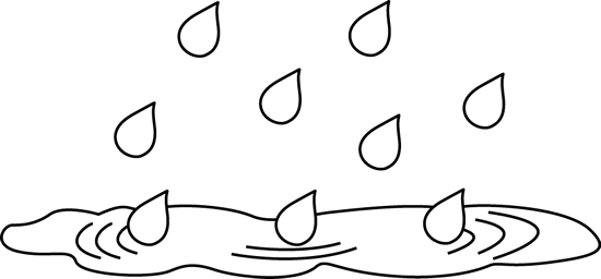 Black and White Rain Puddle Clip Art - Black and White Rain Puddle 