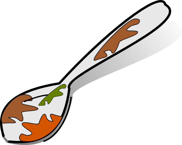 Dirty Spoon clip art - vector clip art online, royalty free 