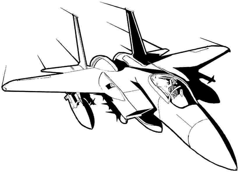 Transportation Military Plane Colouring Pages Free For Little Kids - #