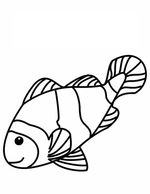 Simple Fish Coloring Pages For Kids Images  Pictures - Becuo