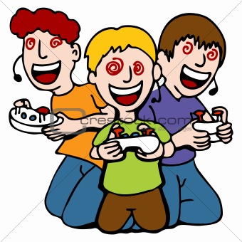 Girl Playing Video Games Clipart - Gallery