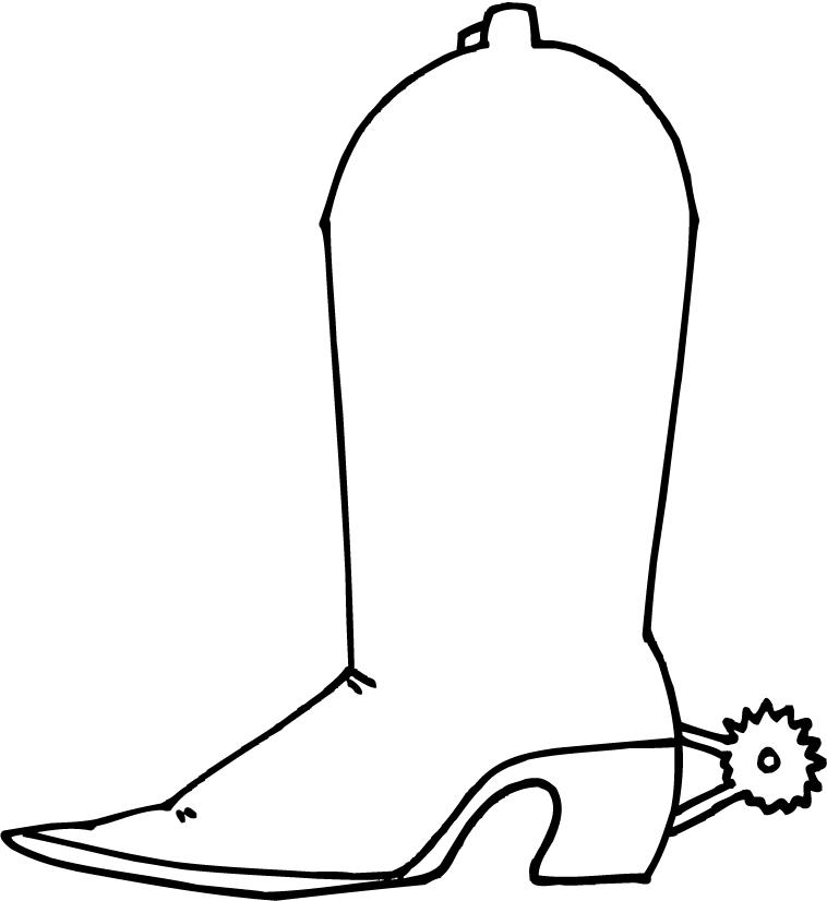 Cowboy Boot Outline Coloring Page, Cowboy boots coloring page 