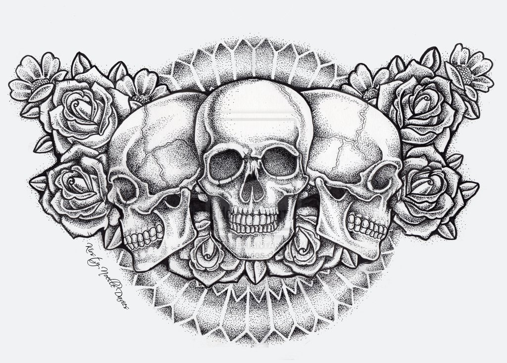 skull chest tattoo drawings - Clip Art Library