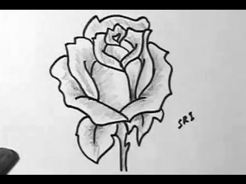 How to Draw A Rose flower image Easy Drawing with shading - YouTube