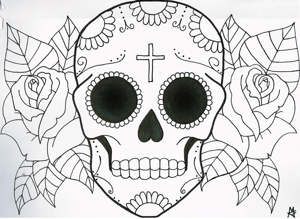 Easy Colorful Sugar Skull Drawings - Gallery