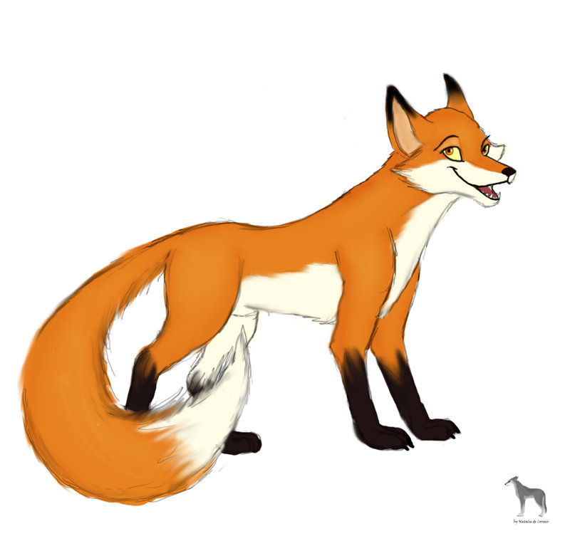 Cartoon Fox Sitting - Clip Art Library
