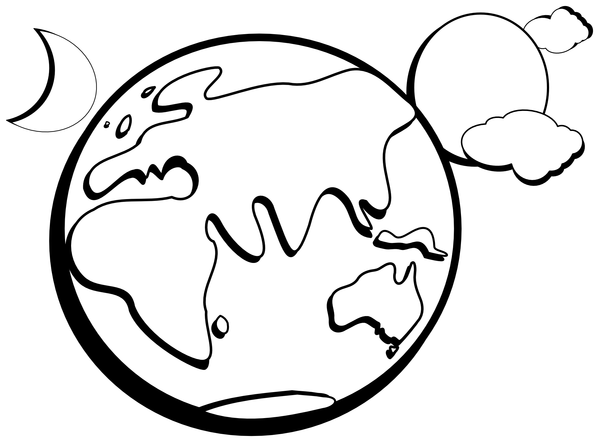 rygle Aussie Earth Colour Outline 1 black white  - Clipart library 