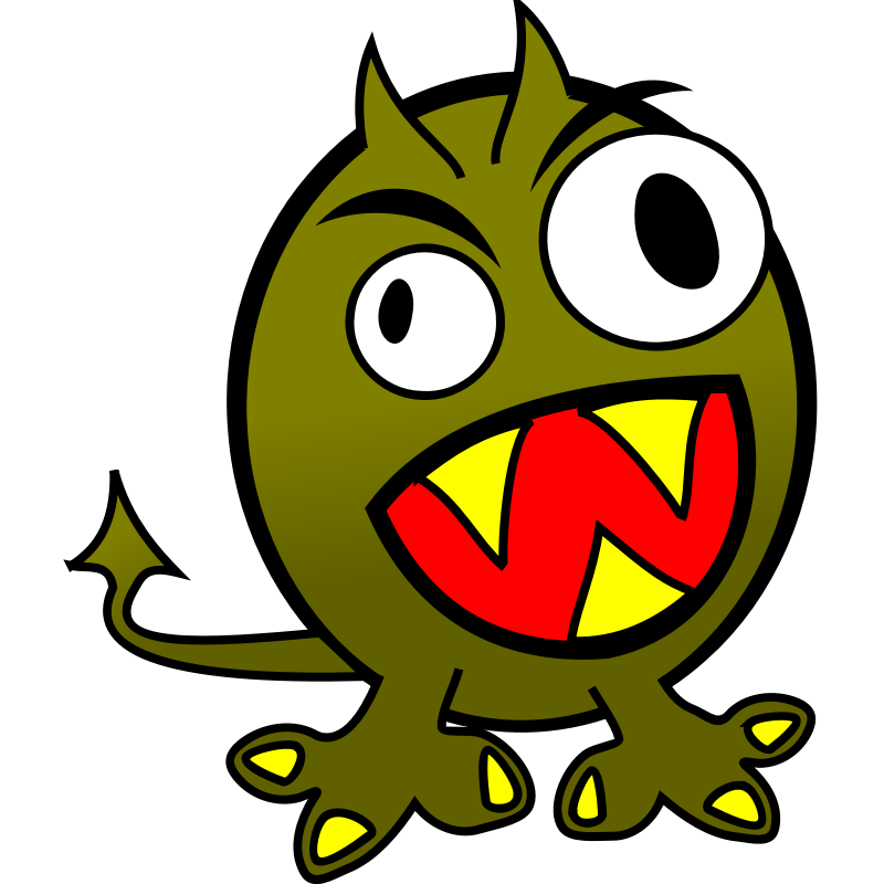Clipart - small funny angry monster