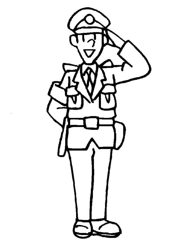 Police Officer Colouring Page: Police Officer Colouring Page