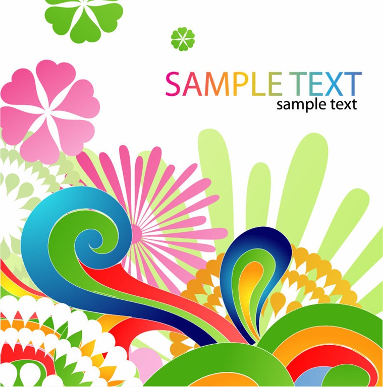Colorful Floral Design Abstract Background | Free Vector Graphics 