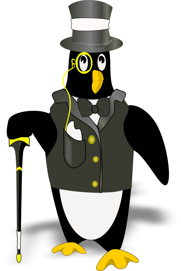 penguin in tux(bordered correctly) Clipart, vector clip art online 