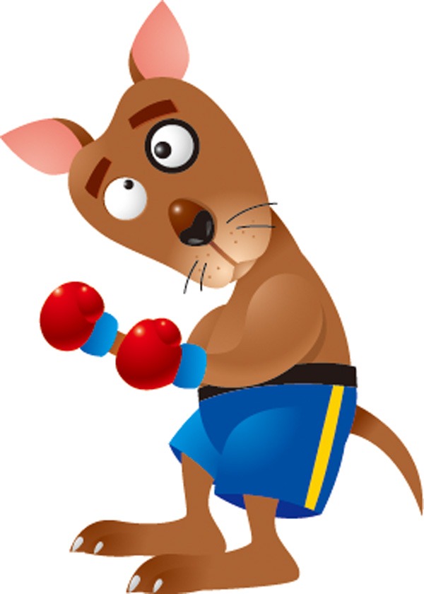 Cartoon animals Kangaroo Boxing material | My Free Photoshop World