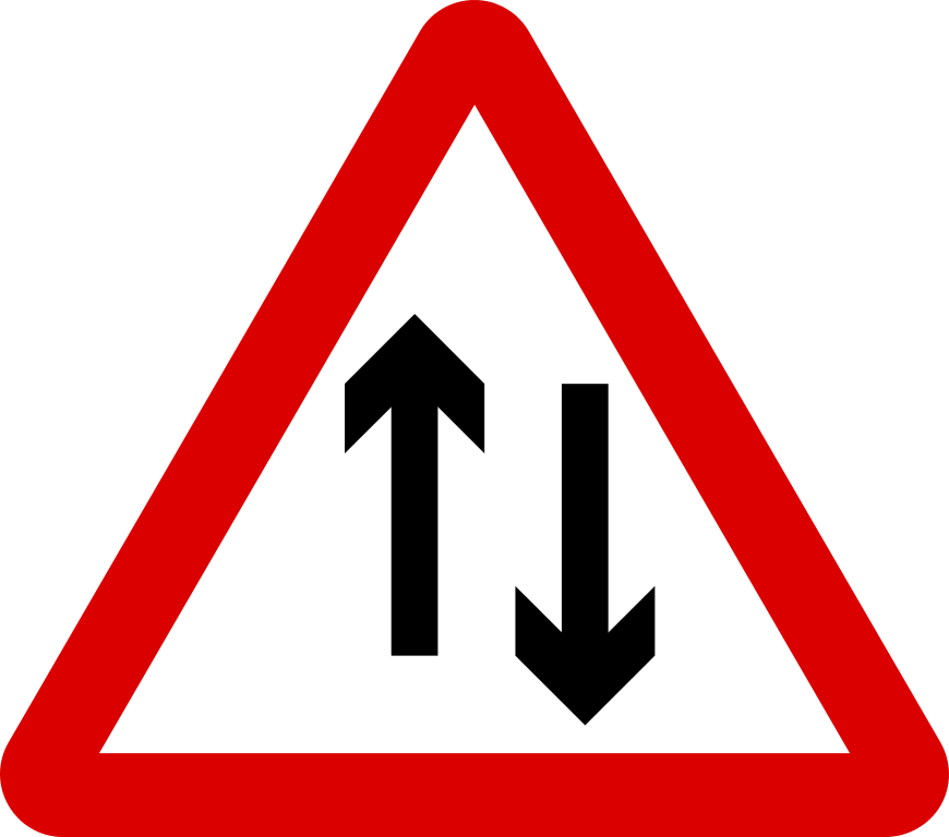 File:Mauritius Road Signs - Warning Sign - Two-way traffic 
