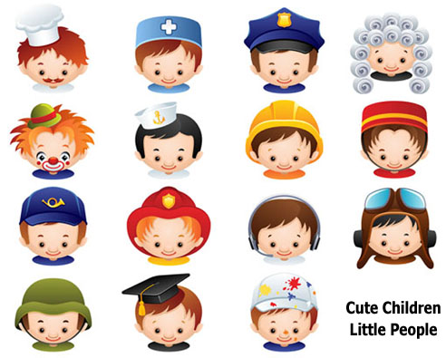 Cute Cartoon People Character | vector icons  clipart