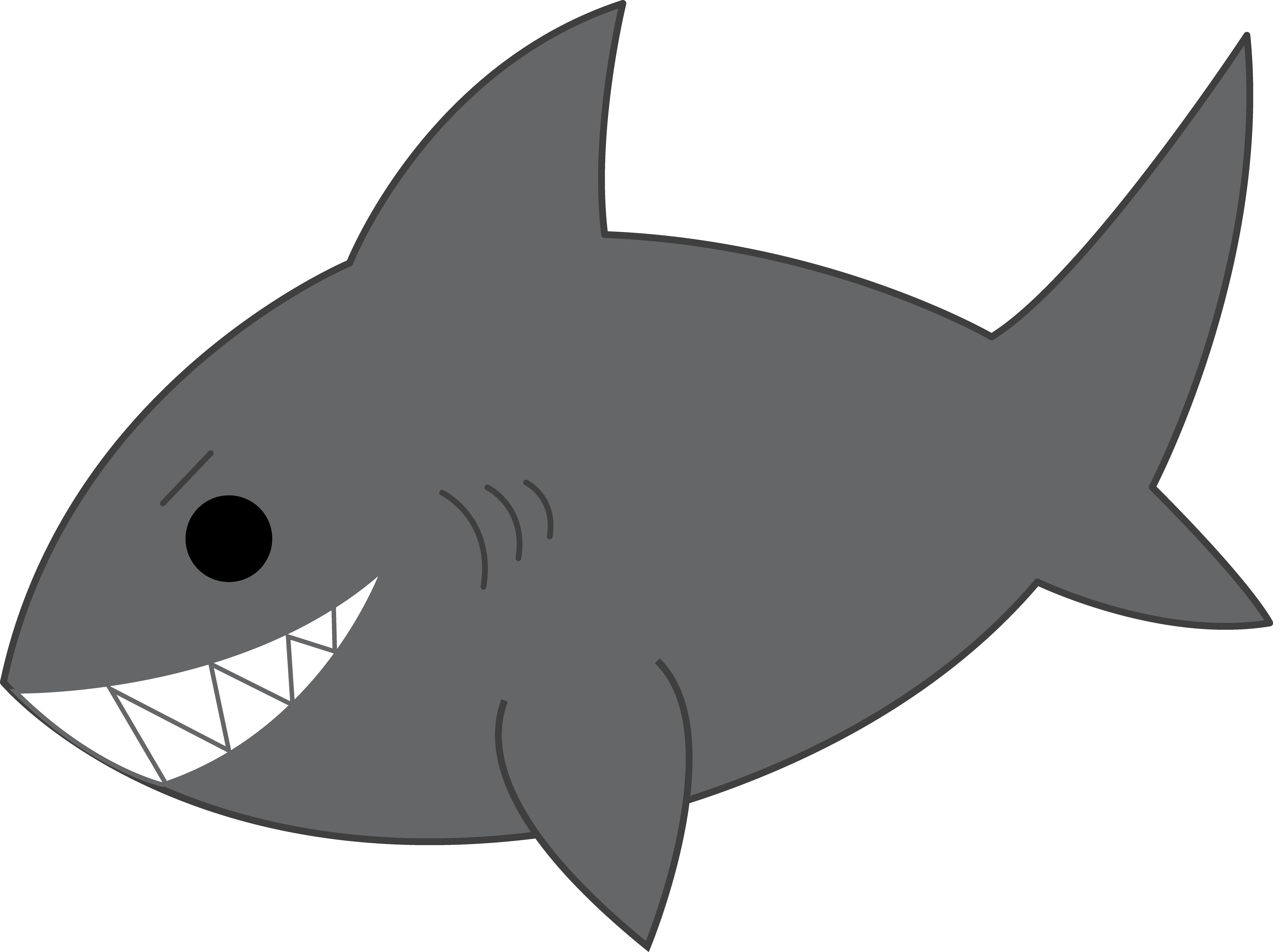 Mischievous Gray Shark - Free Clip Art
