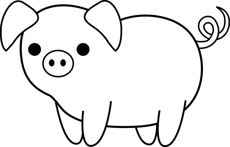 Cute Black and White Pig | Clip Art | Clipart library