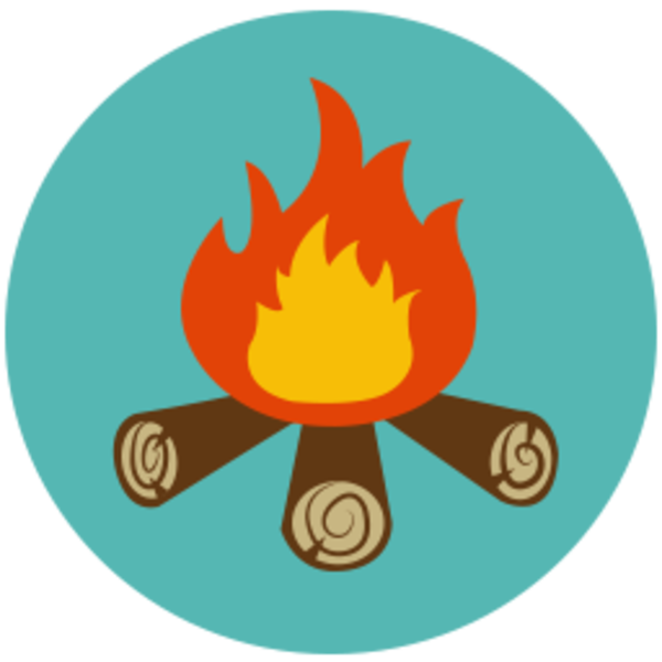 Camp Fire Stories Icon image - vector clip art online, royalty 