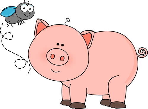 Fly and Pig Clip Art - Fly and Pig Image