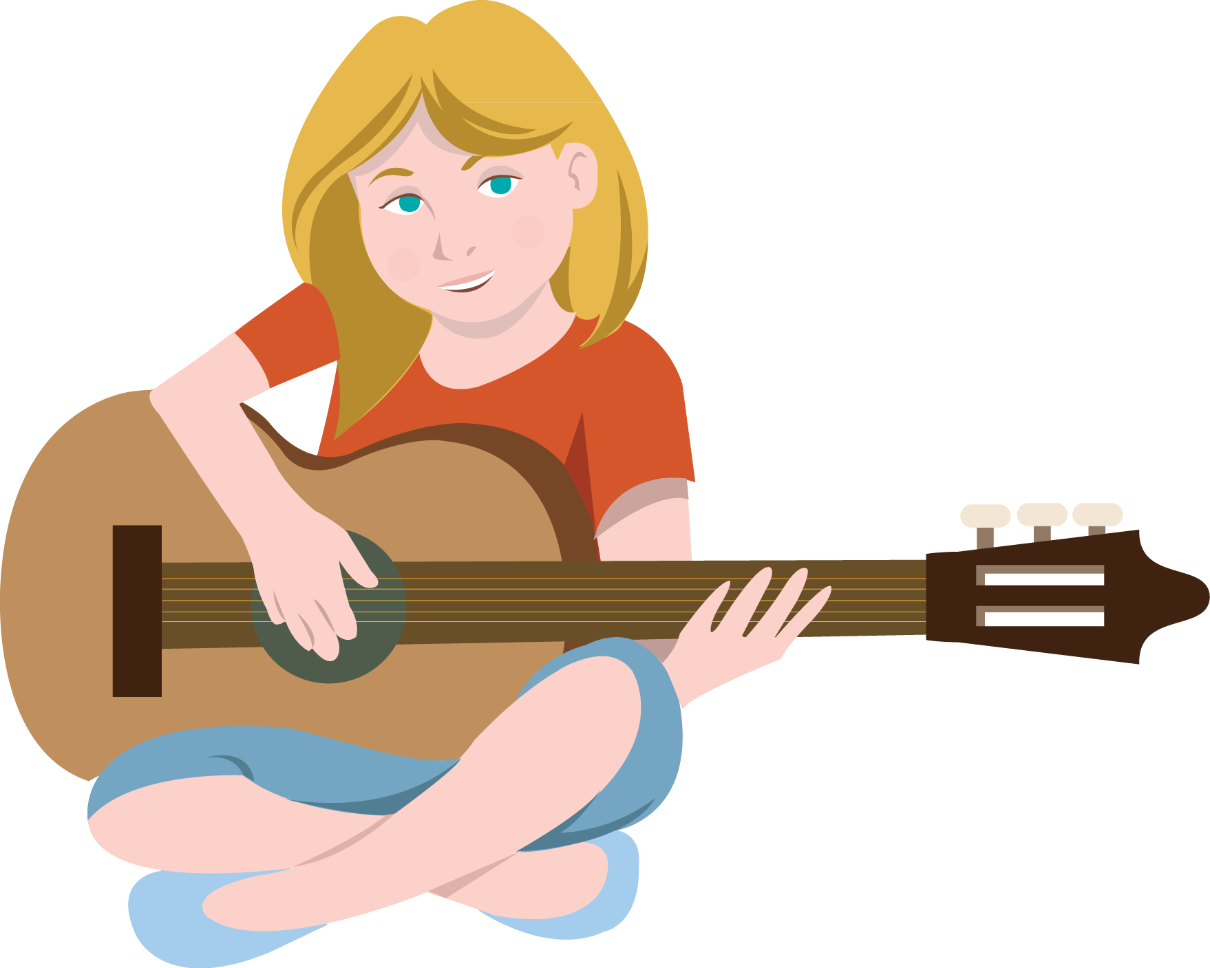 Free Clip-Art: People � Everyday People � Girl Playing Guitar
