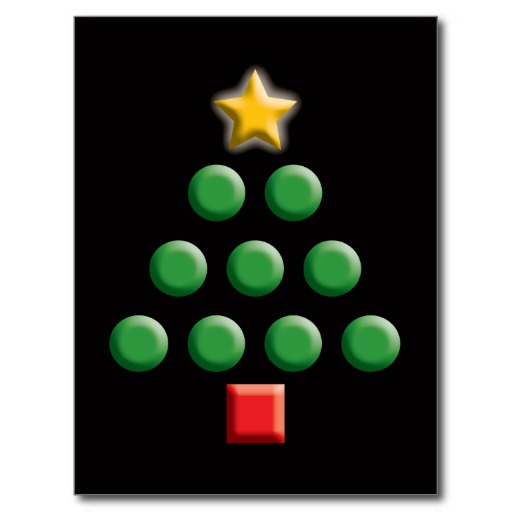 Graphic Christmas Tree Post Cards | Zazzle