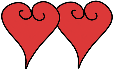 Clipart Red Hearts Spiral, Echo