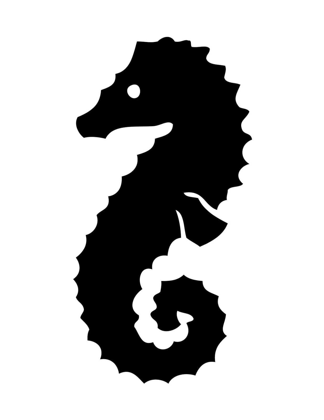 Transfer Printable - Seahorse Silhouettes - The Graphics Fairy
