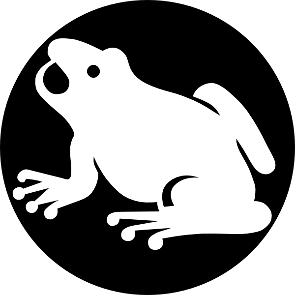 White Frog Silhouette With Black Background clip art - vector clip 