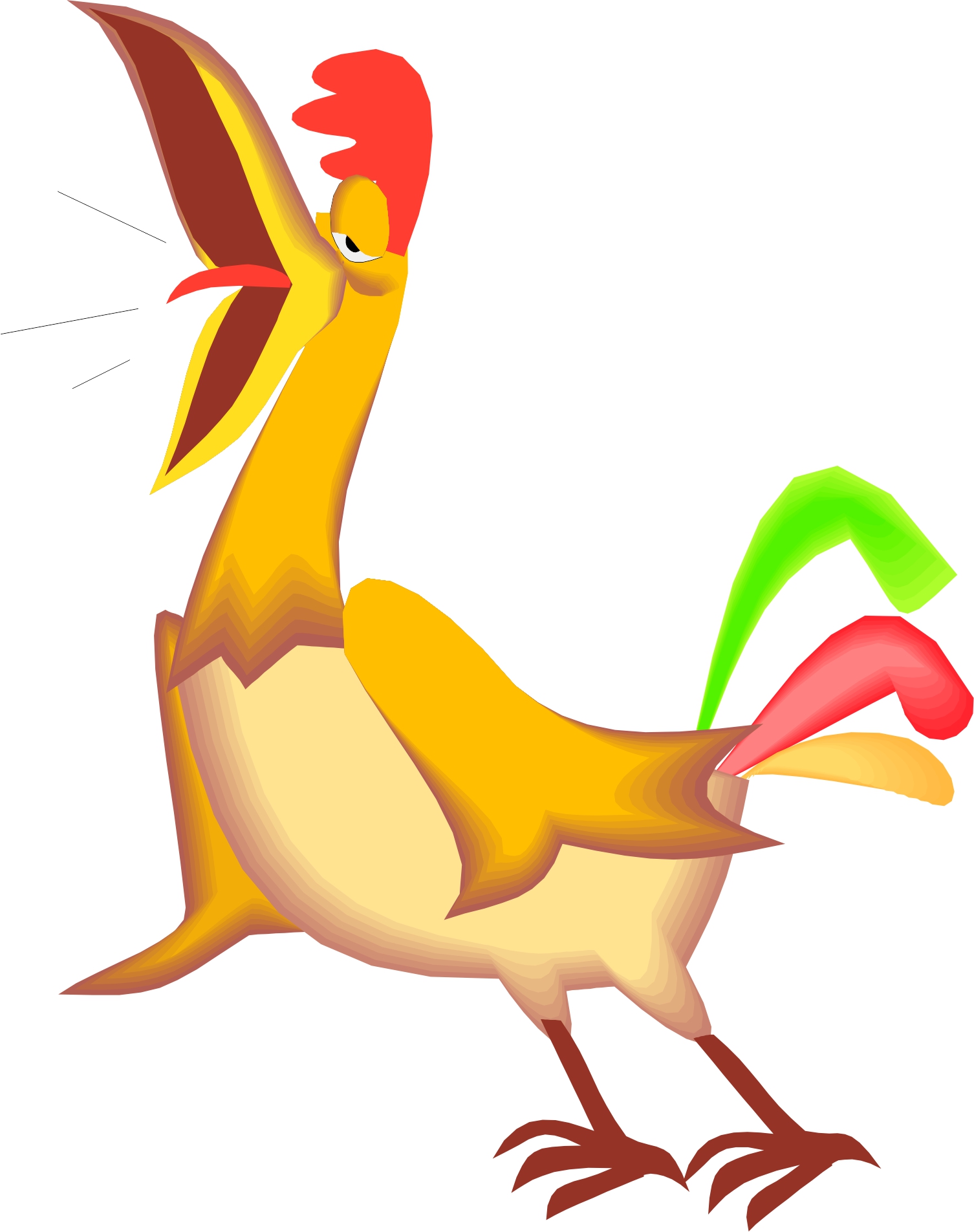 rooster crowing clipart free - photo #39