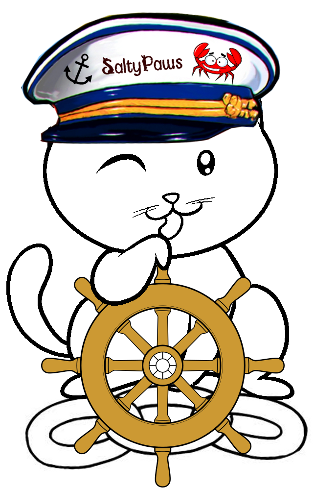 Sailing with SaltyPaws: Project Crab OK - Cartoon Cat Art