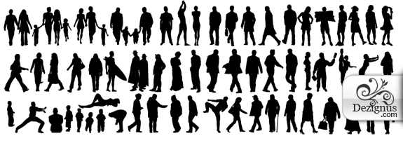 people vector silhouettes