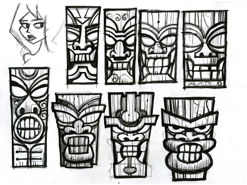 Hawaiian Tiki Gods Drawings Images  Pictures - Becuo