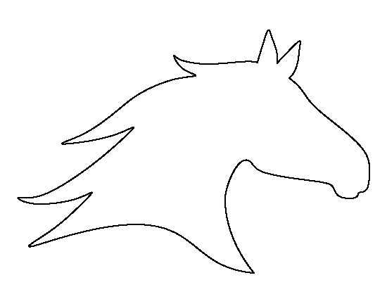 Horse head pattern. Use the printable outline for crafts, creating 